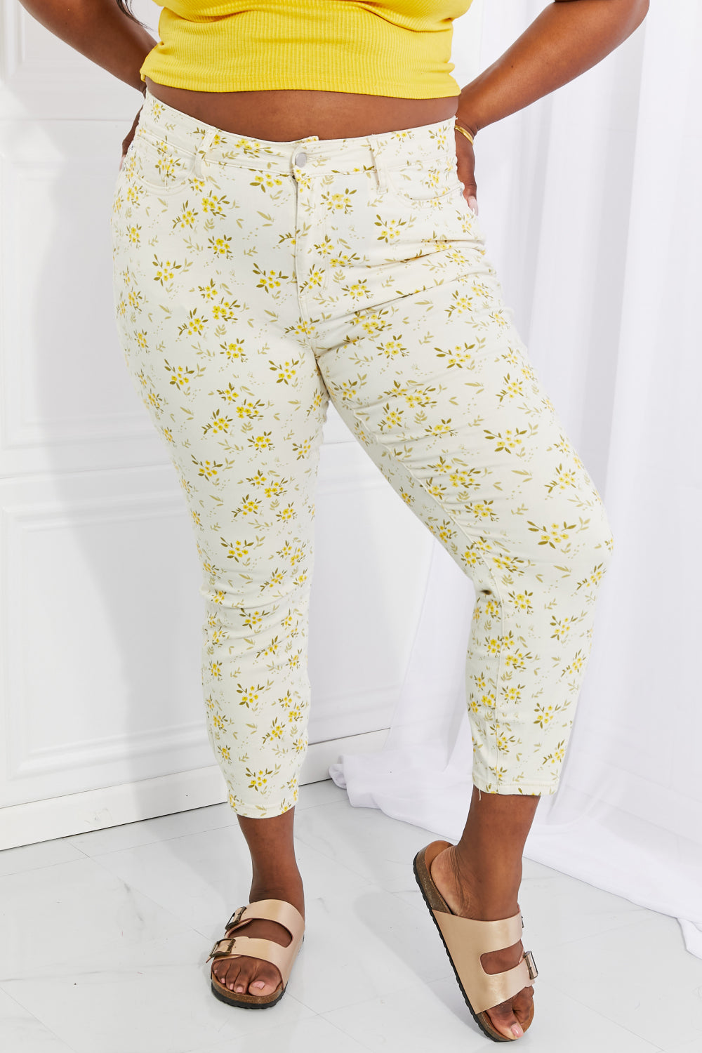 Judy Blue Floral Skinny Jeans - AnnRose Boutique