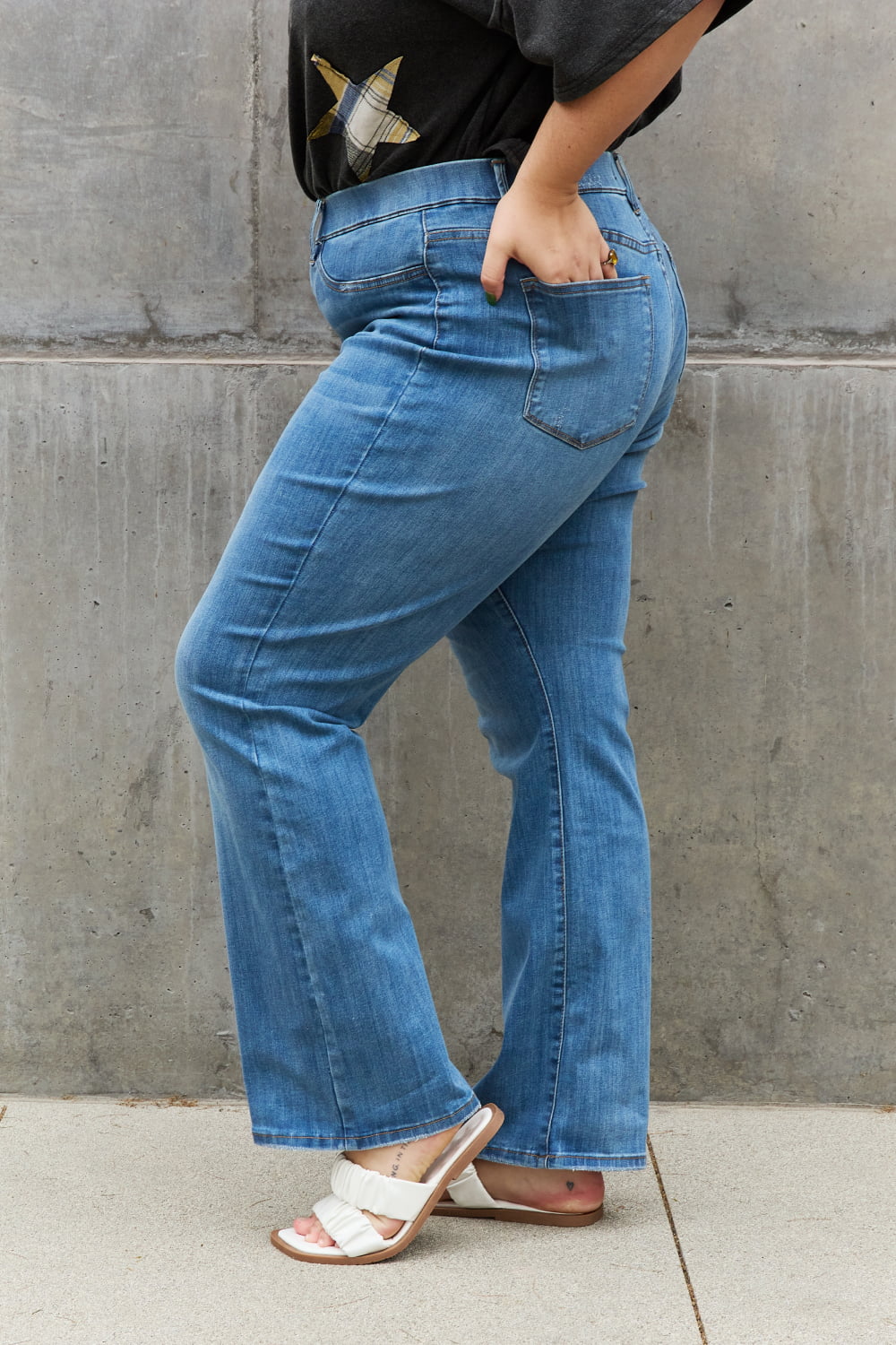 Judy Blue High Waist Pull On Bootcut Jeans - AnnRose Boutique
