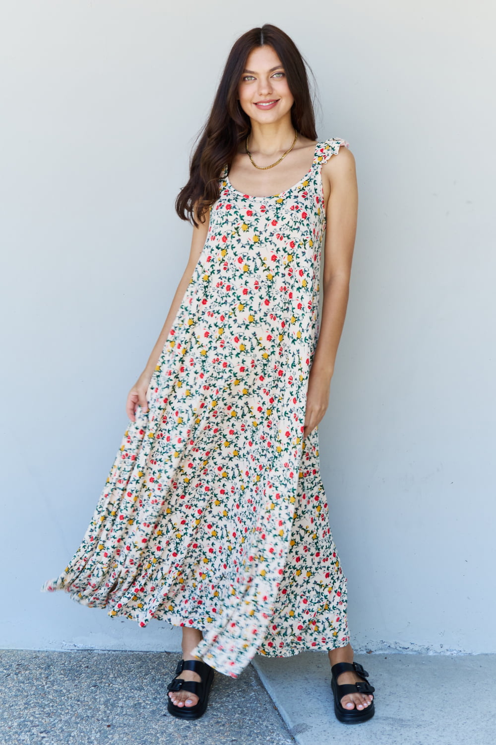Ruffle Floral Maxi Dress - AnnRose Boutique