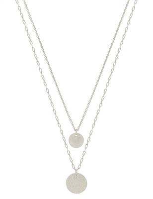 Double Layered Coin 16"-18" Necklace