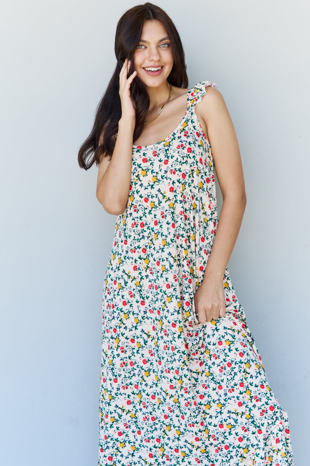 Ruffle Floral Maxi Dress - AnnRose Boutique