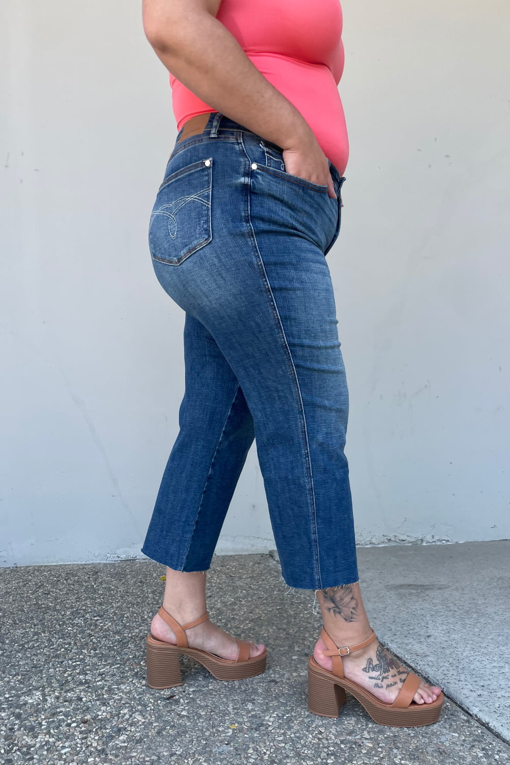 Judy Blue Wide Leg Cropped Jeans* - AnnRose Boutique