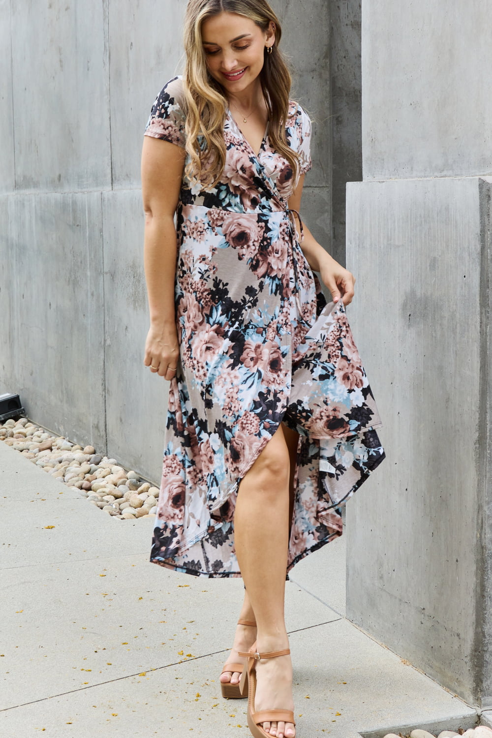 Heimish Give Me Roses Full Size Floral Maxi Wrap Dress - AnnRose Boutique