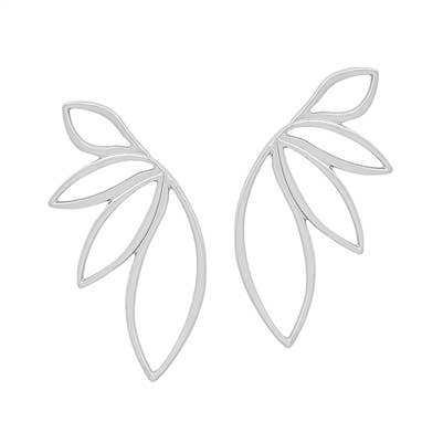 Matte Flower Shaped Post 2" Earring
