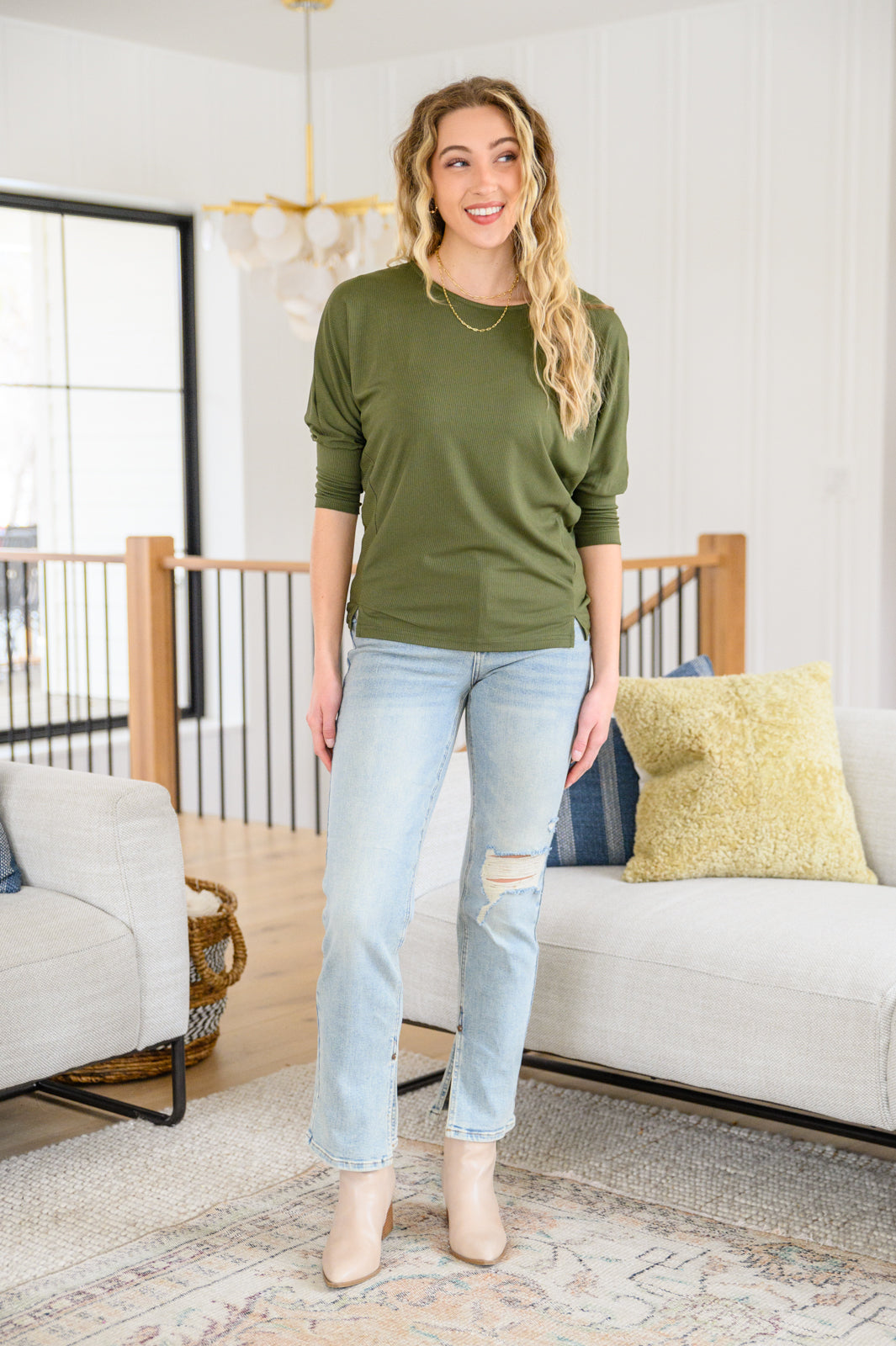 Long Sleeve Top in Olive