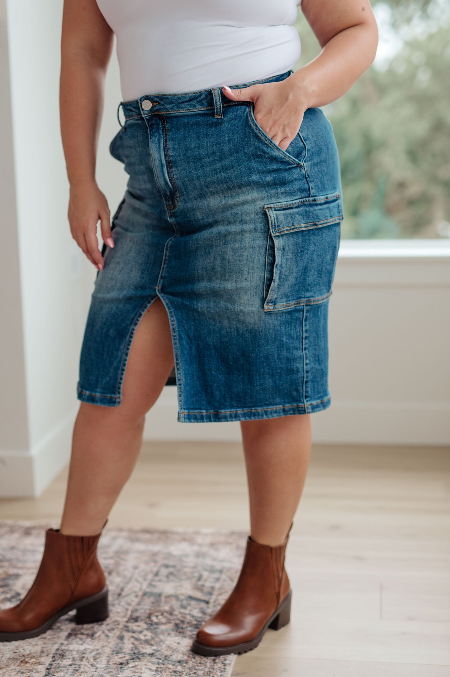 Cargo Denim Skirt