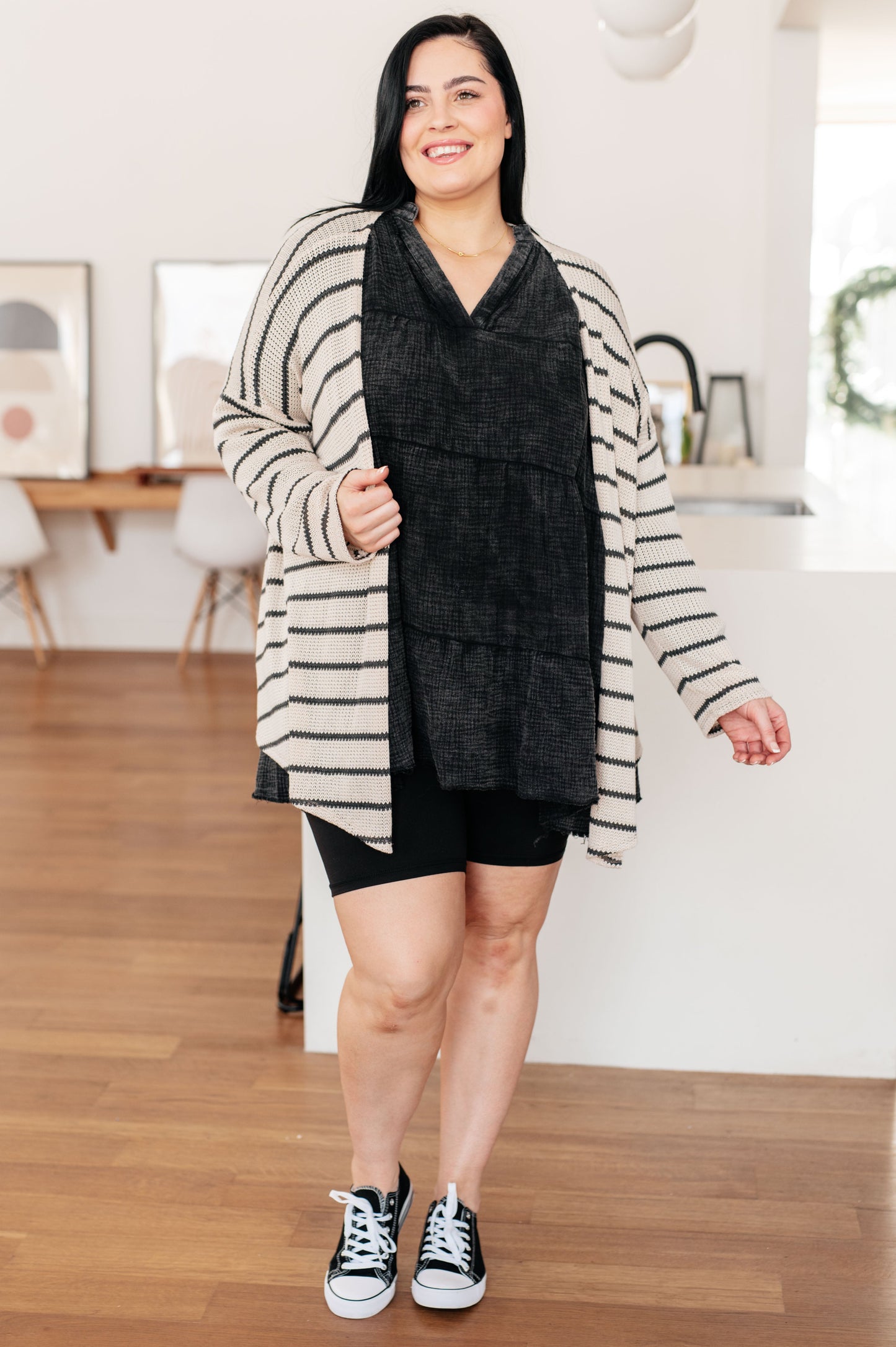 Striped Longline Cardigan