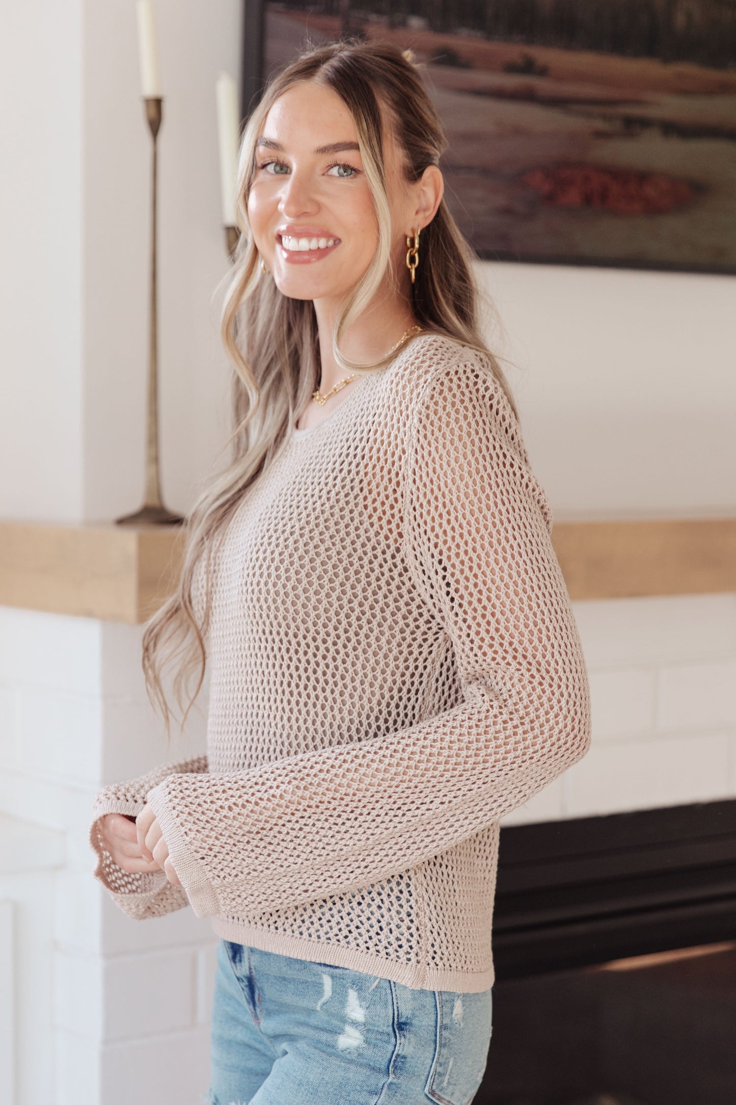 Neutral Loose Knit Top