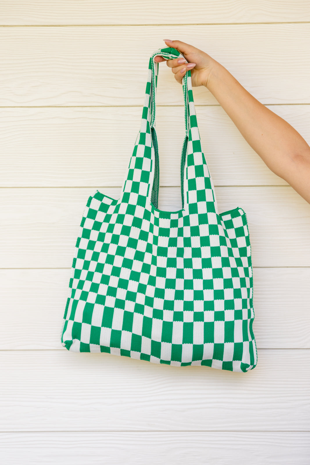 Big Bag in Green & White