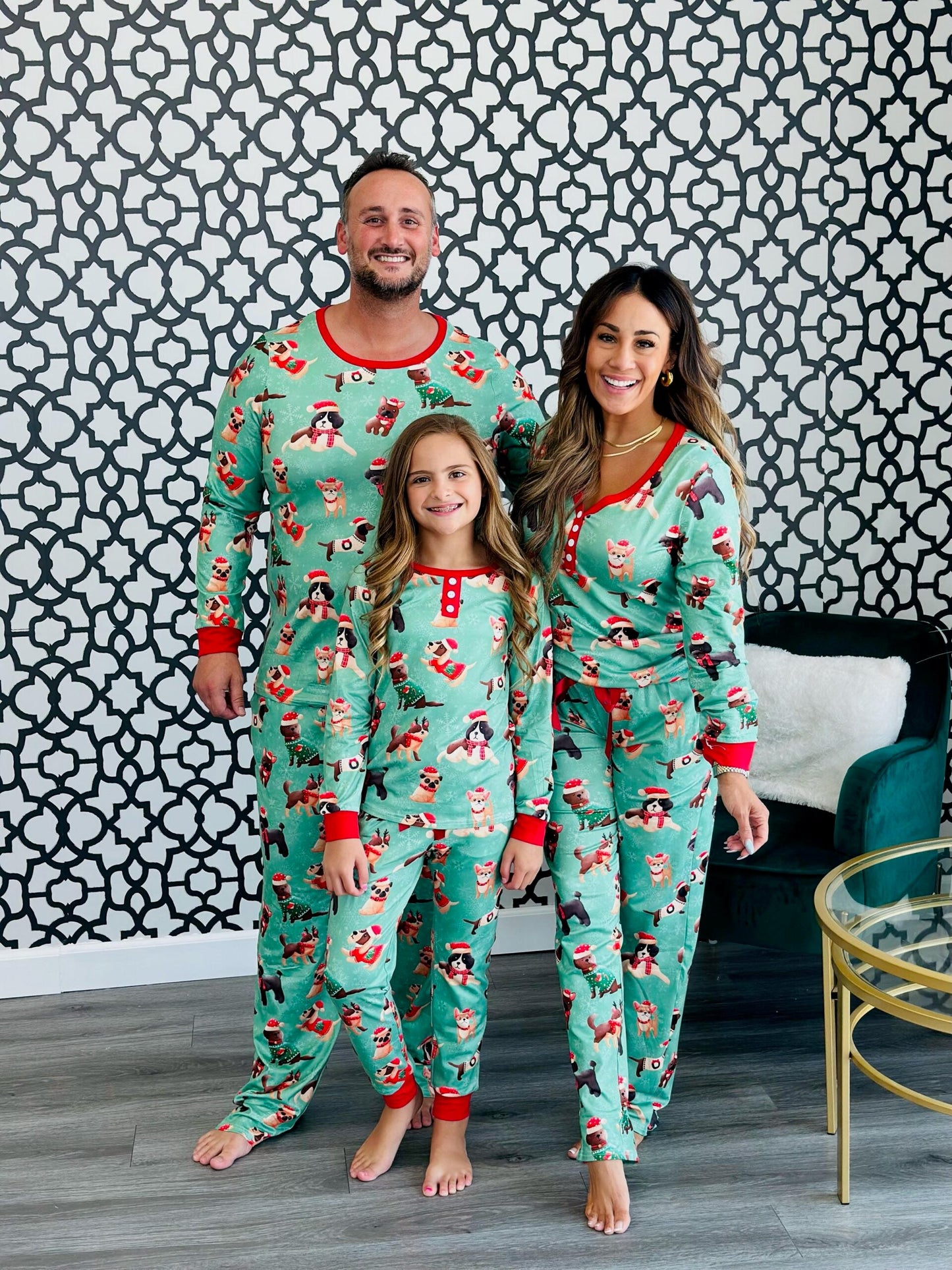 PREORDER: Matching Family Christmas Pajamas In Holiday Dog - AnnRose Boutique
