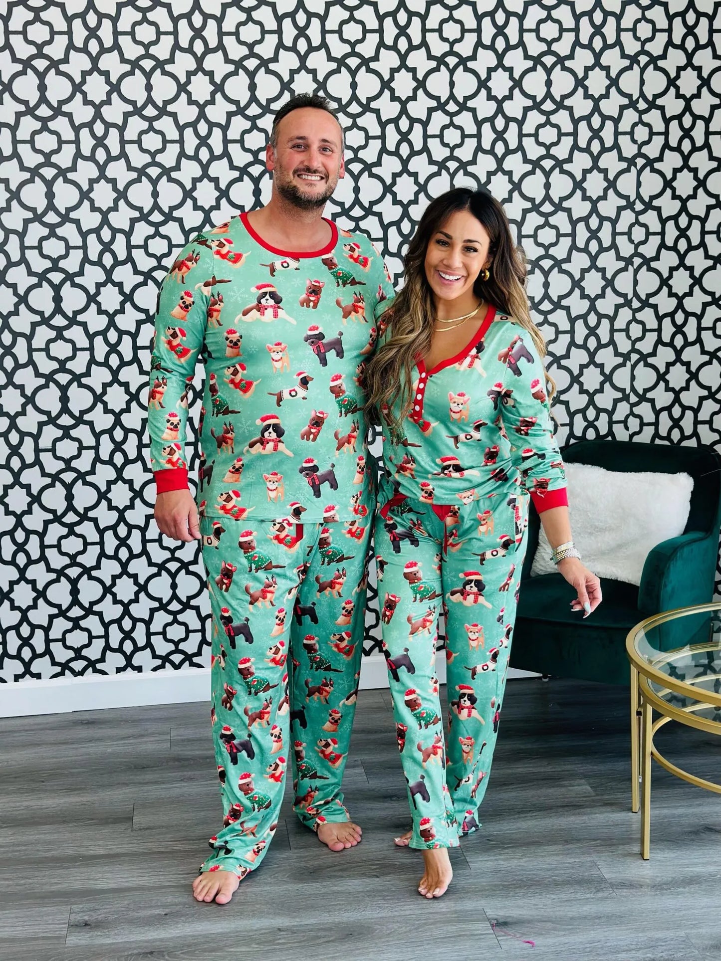 PREORDER: Matching Family Christmas Pajamas In Holiday Dog - AnnRose Boutique