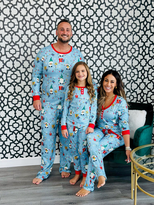 PREORDER: Matching Family Christmas Pajamas In Gnome - AnnRose Boutique