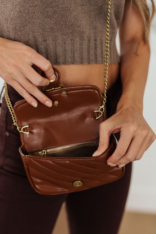 Quilted Clutch in Brown