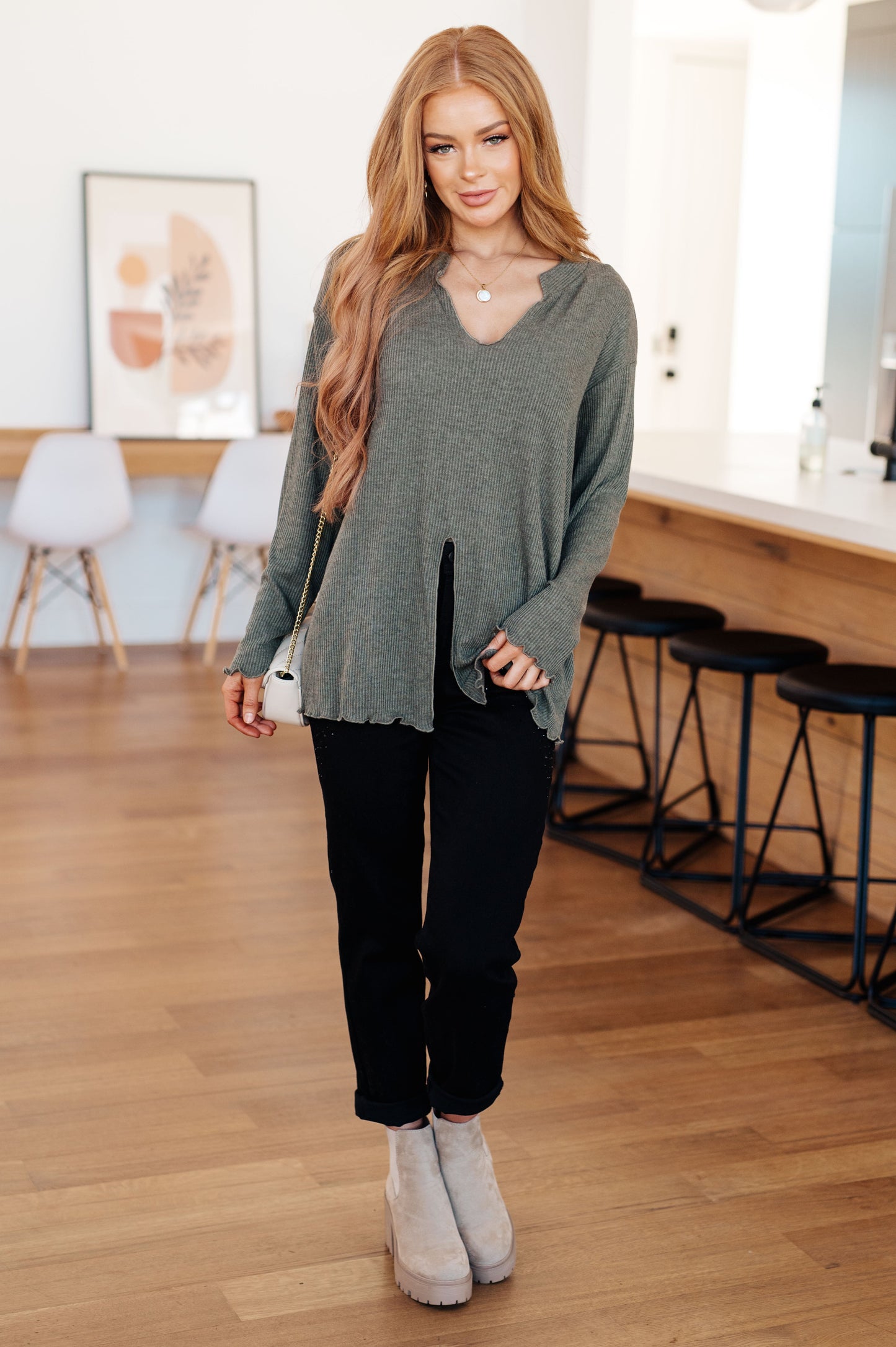 Ribbed Knit tie Top