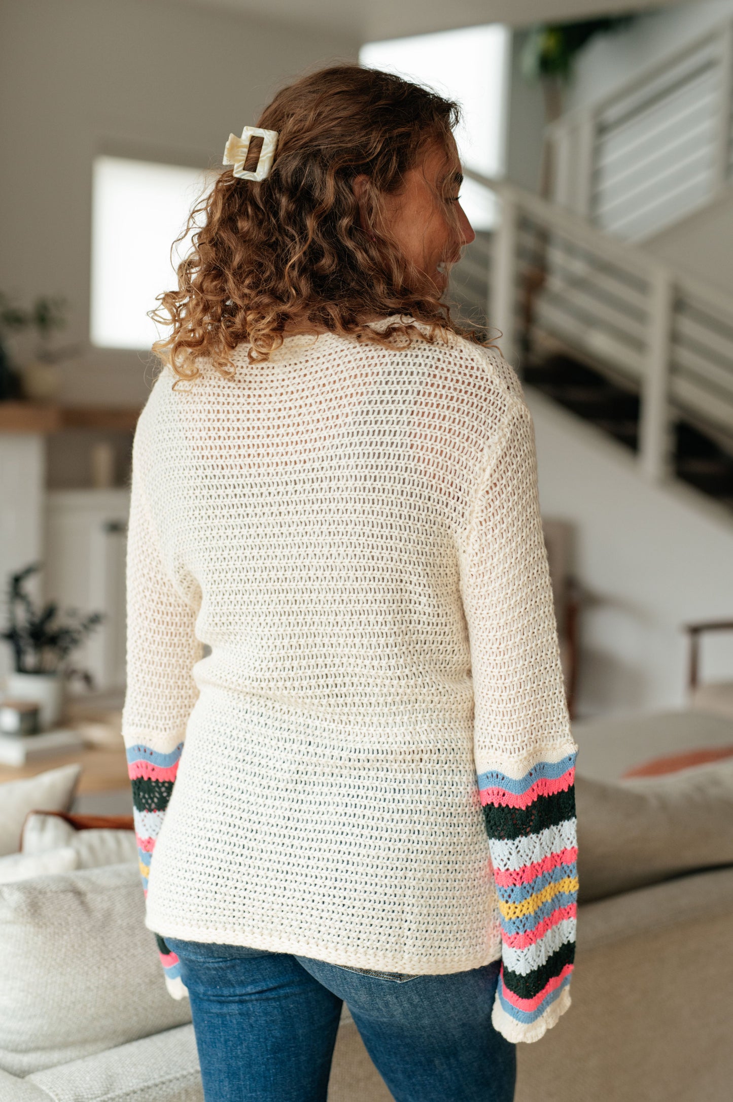 Striped Sleeve Sweater