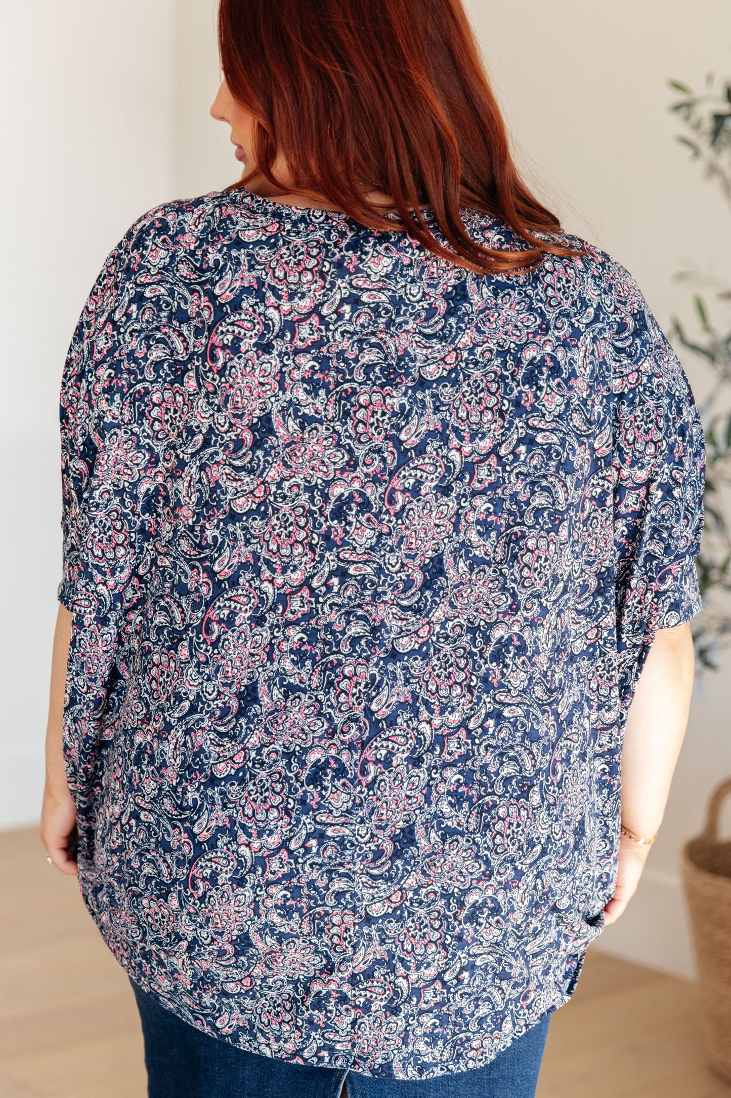 Blouse in Navy Paisley