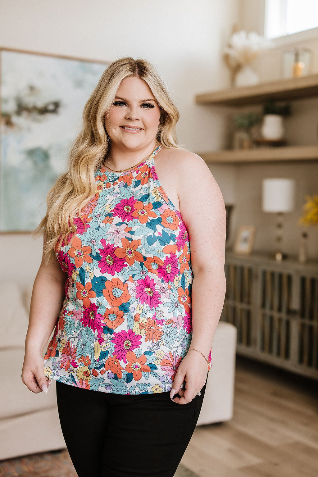 Floral Halter Tank