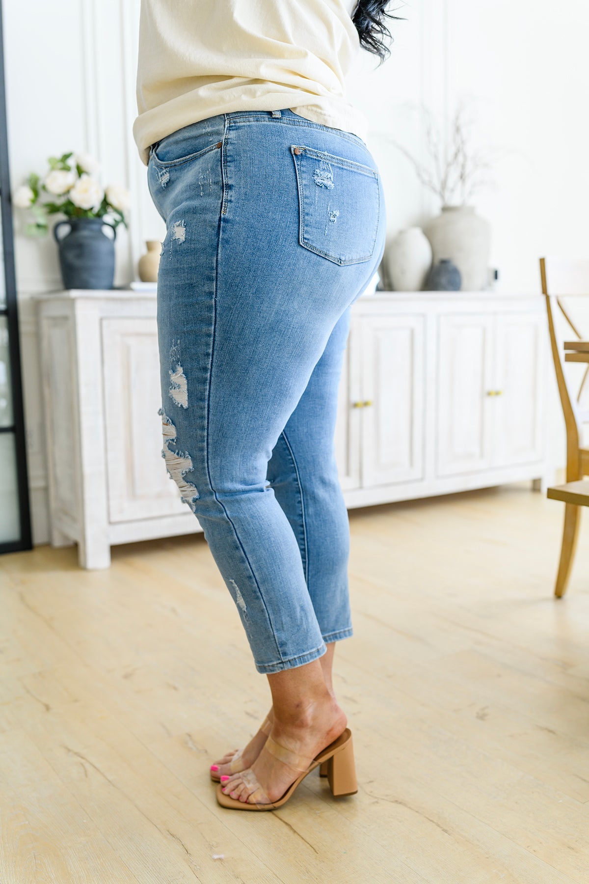 Judy Blue High Waist Destroyed Boyfriend Jeans* - AnnRose Boutique