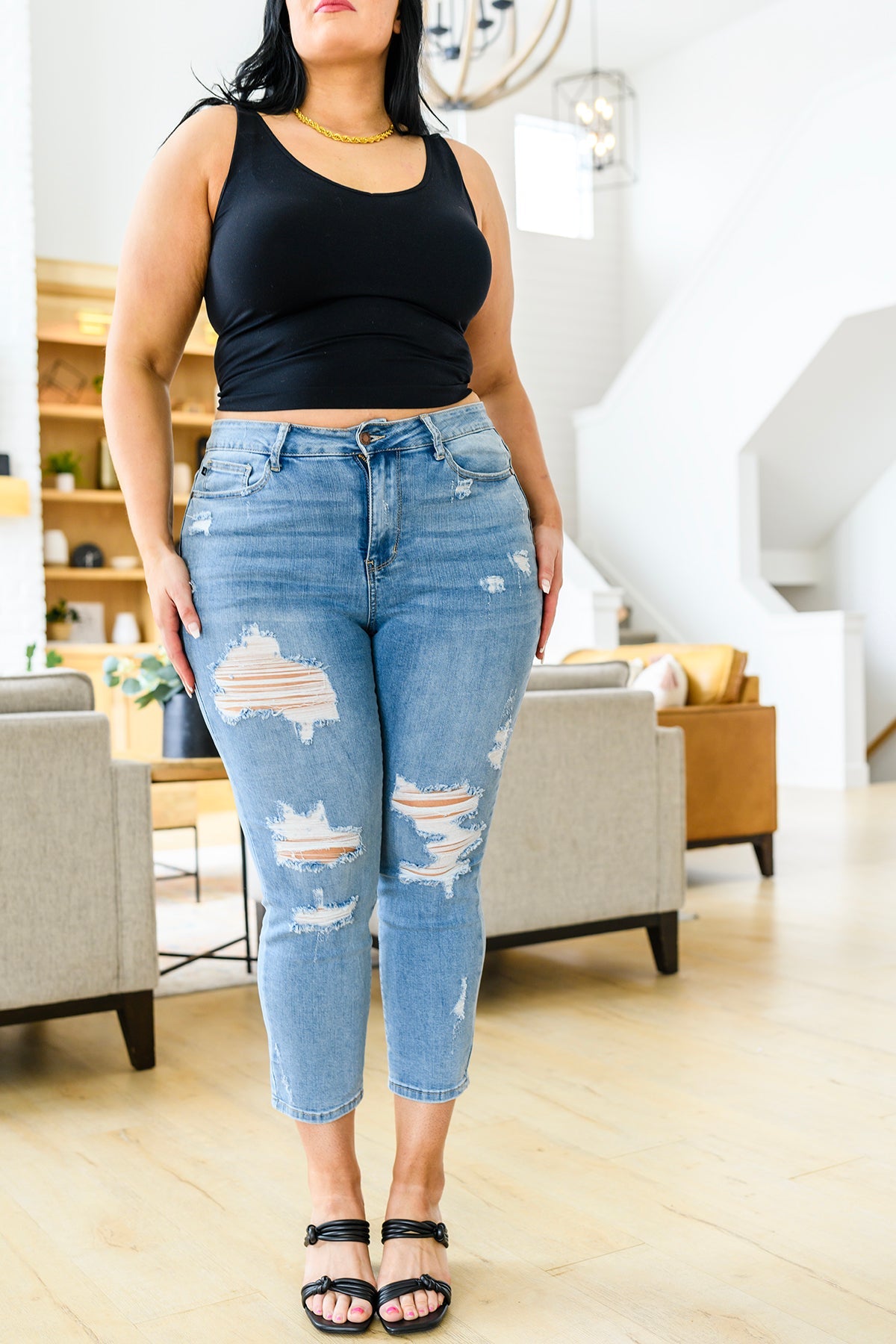 Judy Blue High Waist Destroyed Boyfriend Jeans* - AnnRose Boutique