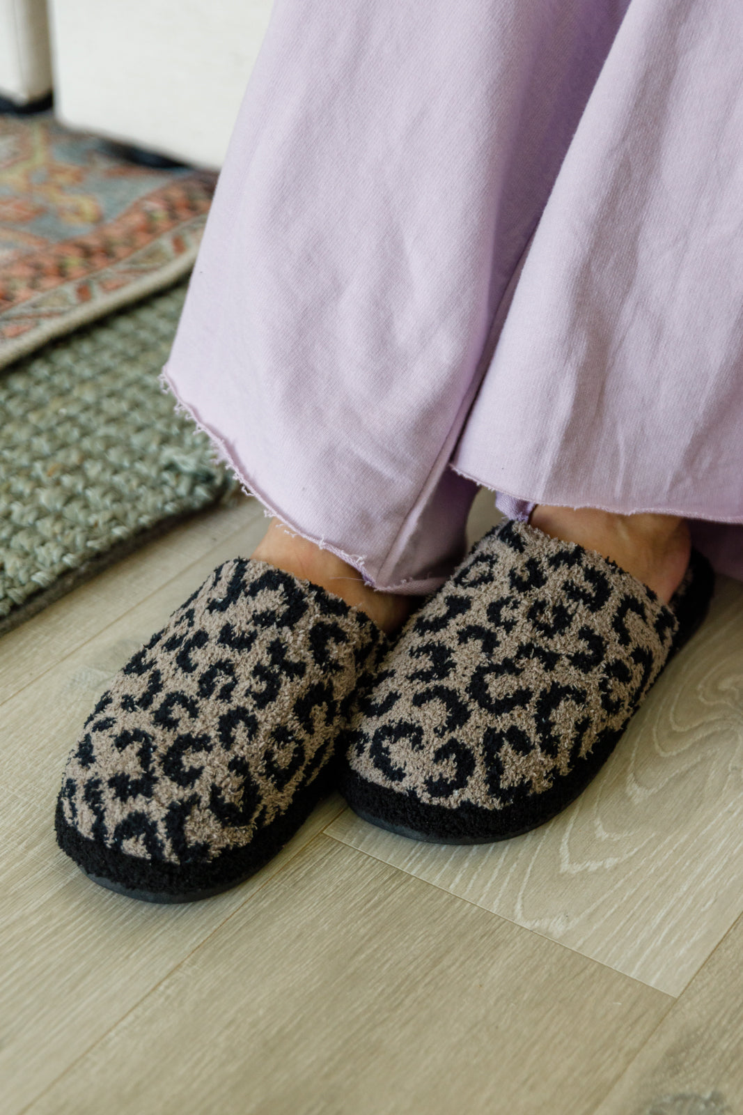 Fuzziest Feet Animal Print Slippers In Mocha - AnnRose Boutique