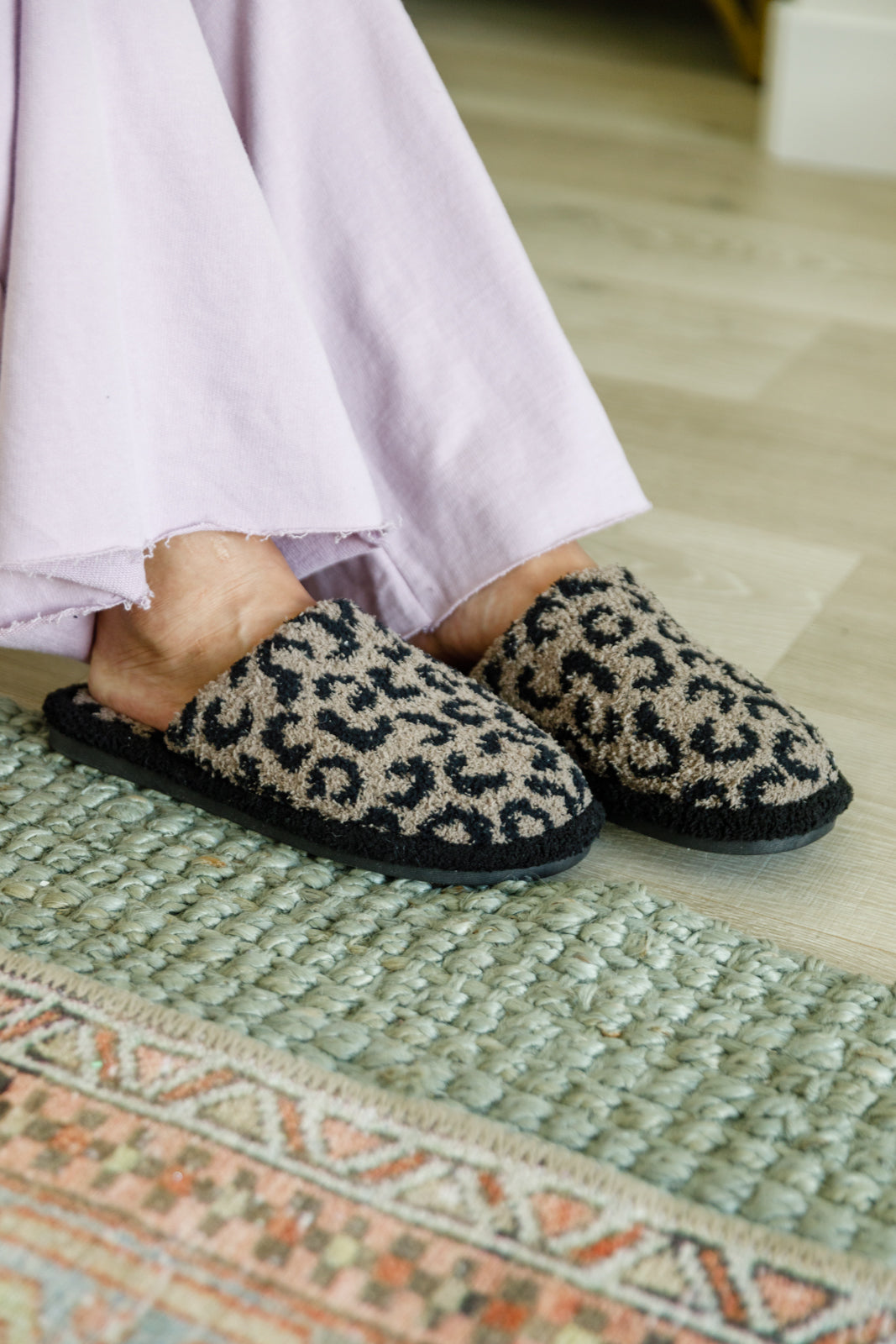 Fuzziest Feet Animal Print Slippers In Mocha - AnnRose Boutique