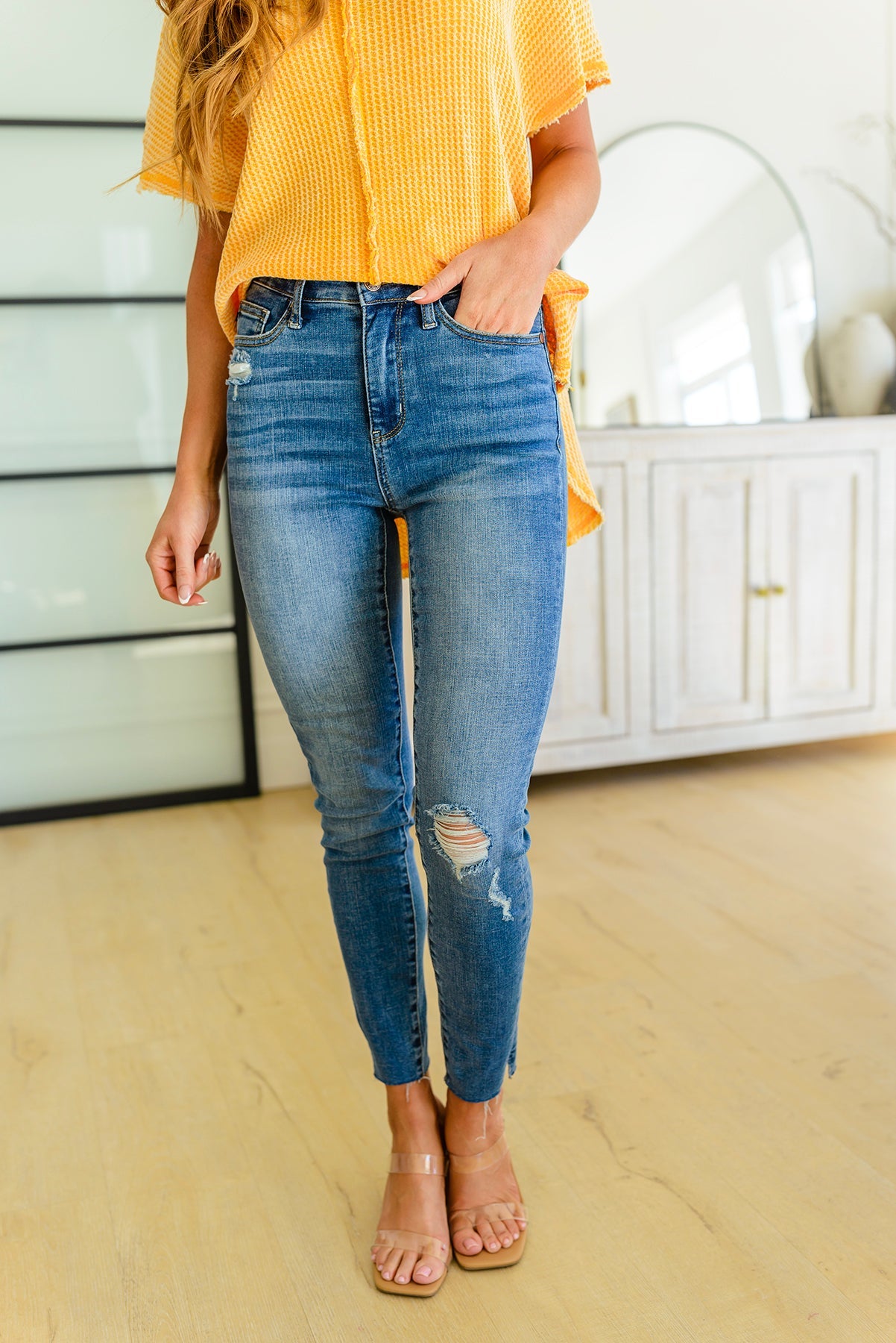 Judy Blue Hi-waisted Dandelion Embroidery Skinny* - AnnRose Boutique