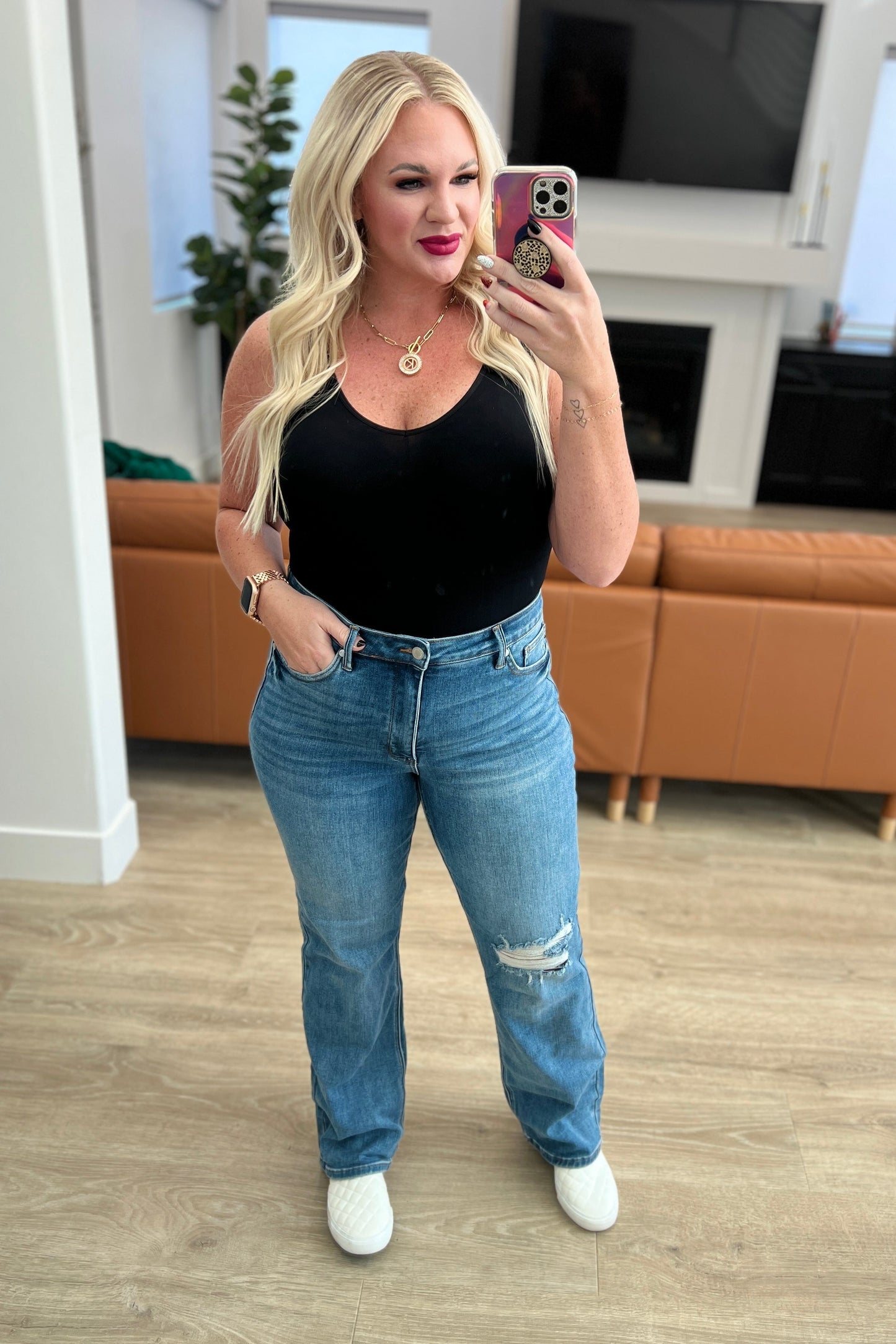 Judy Blue High Rise Control Top 90's Straight Jeans