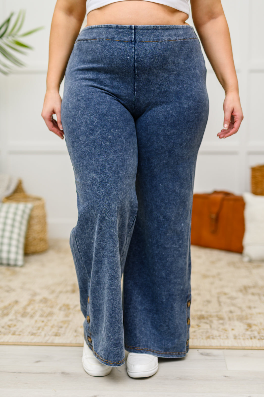 Button Flare Pants
