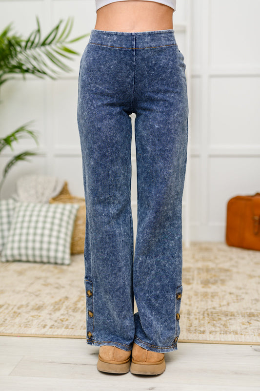Button Flare Pants