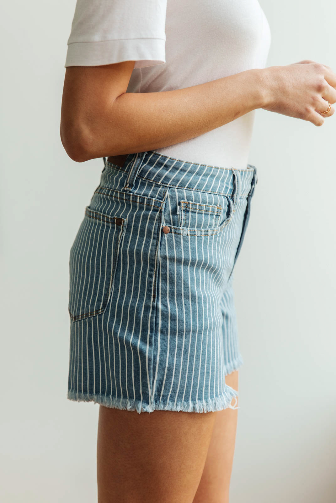 Judy Blue Striped Shorts* - AnnRose Boutique