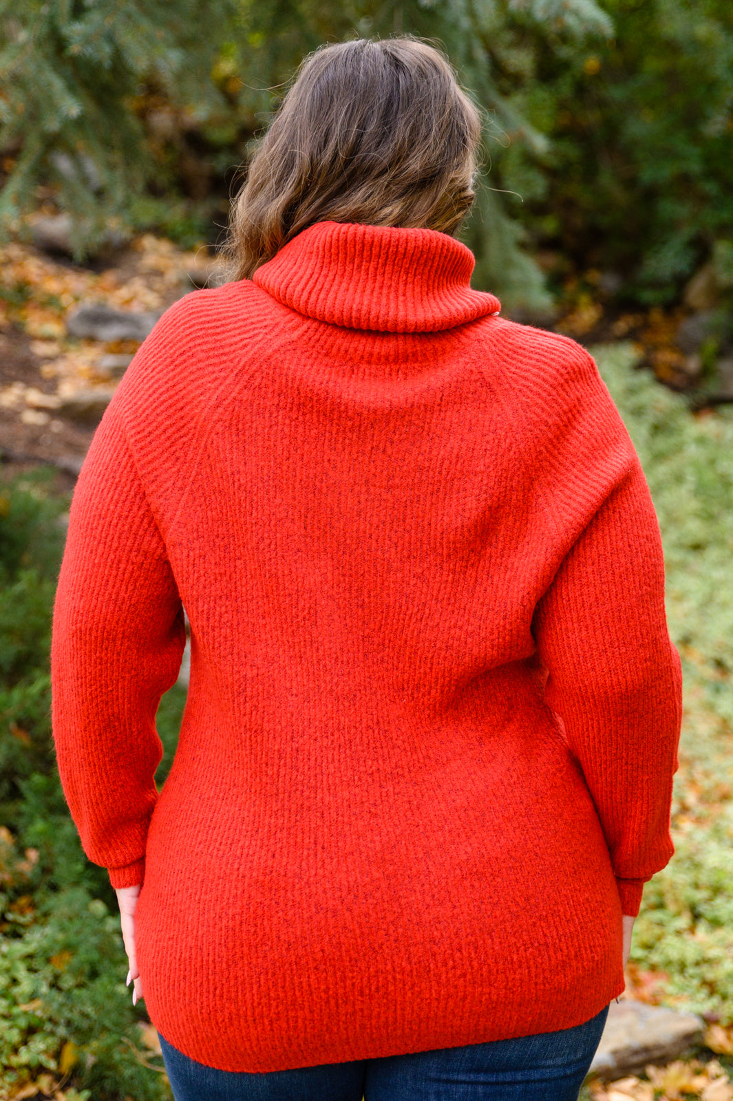 Roll Neck Sweater In Red