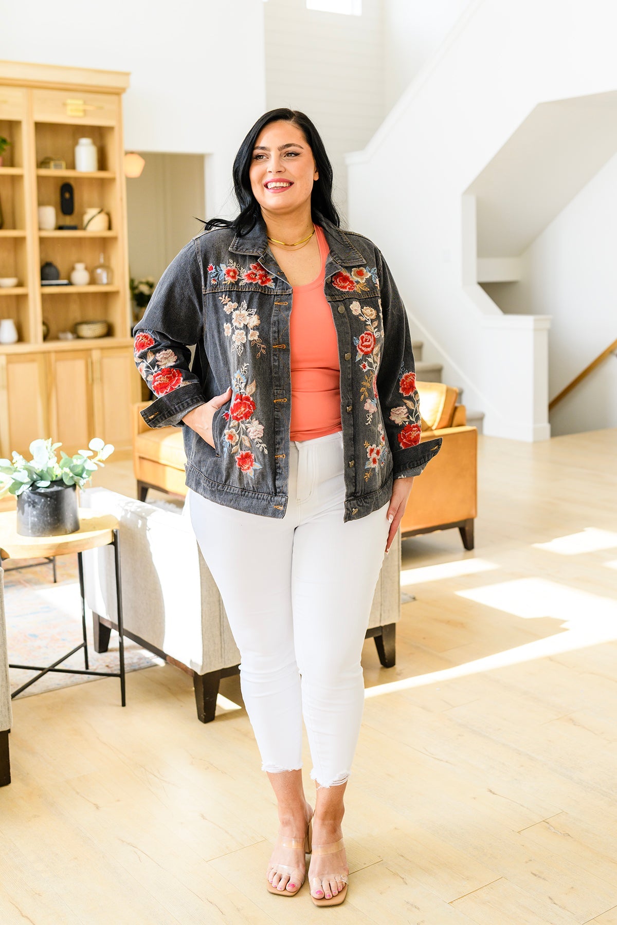 Flower Embroidered Jacket