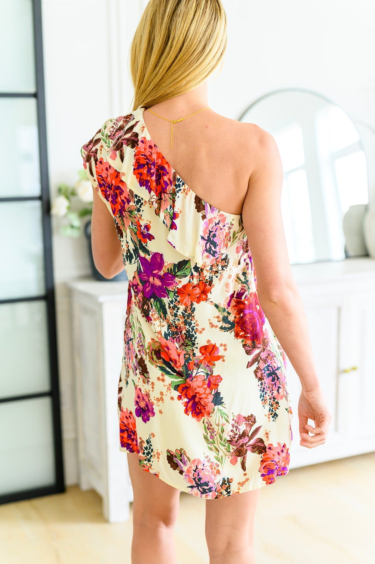 One Shoulder Floral Dress - AnnRose Boutique