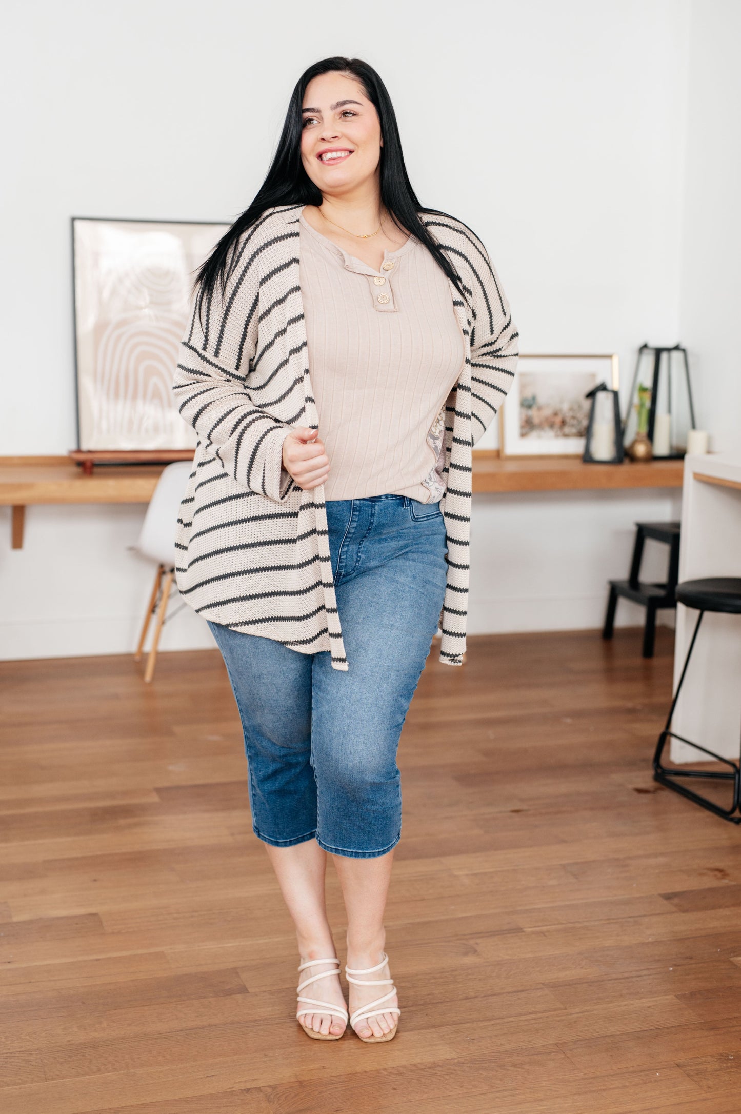 Striped Longline Cardigan