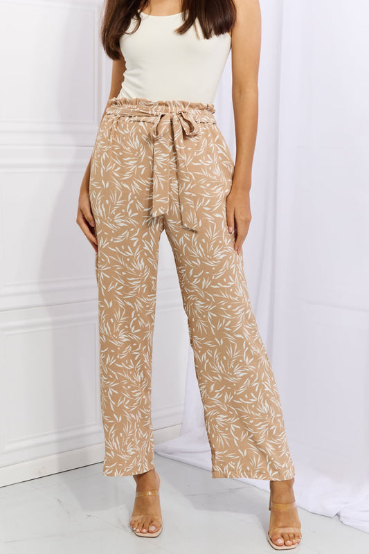 Geometric Printed Pants in Tan - AnnRose Boutique