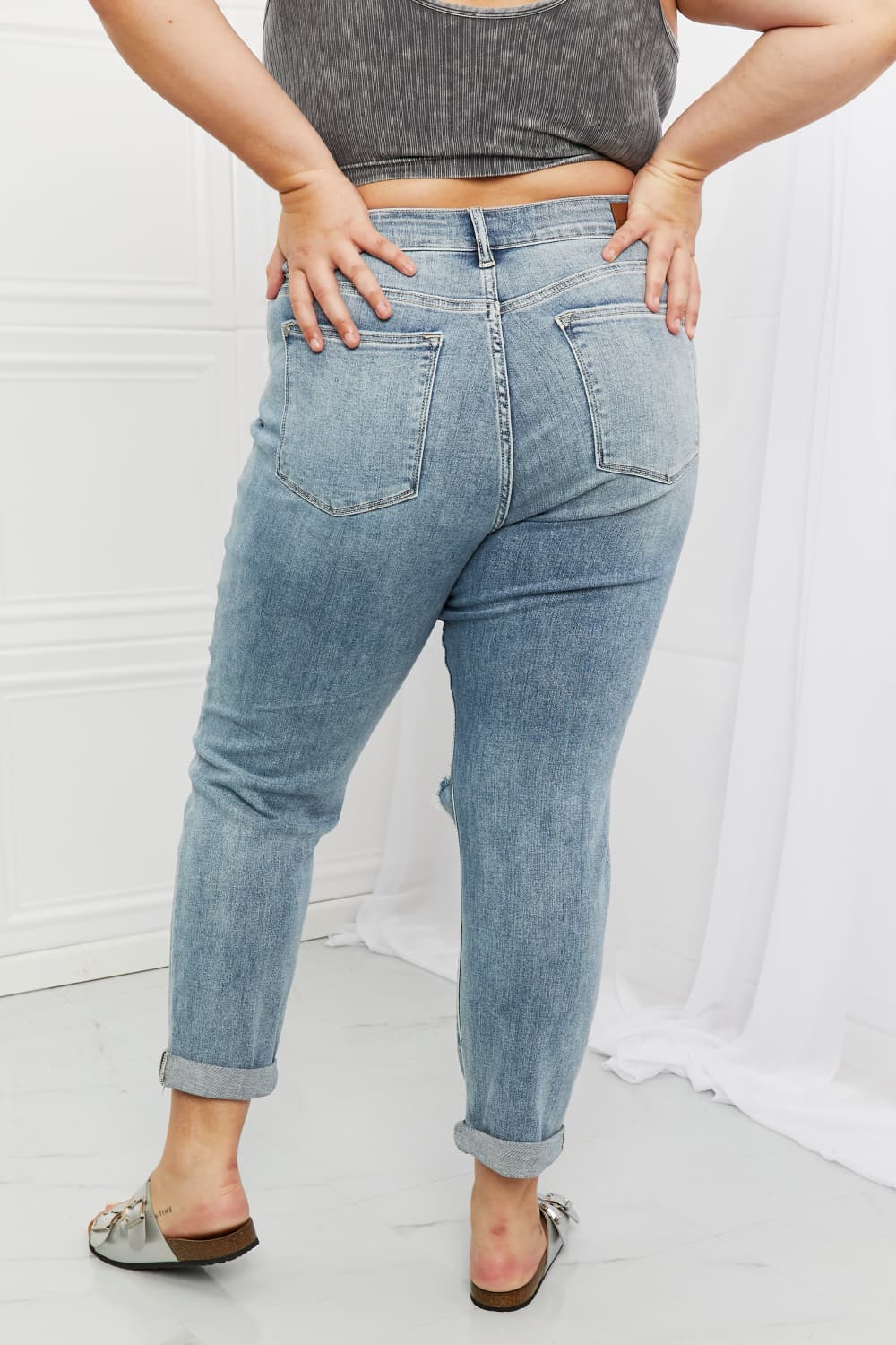 Judy Blue Mid Rise Boyfriend Jeans* - AnnRose Boutique