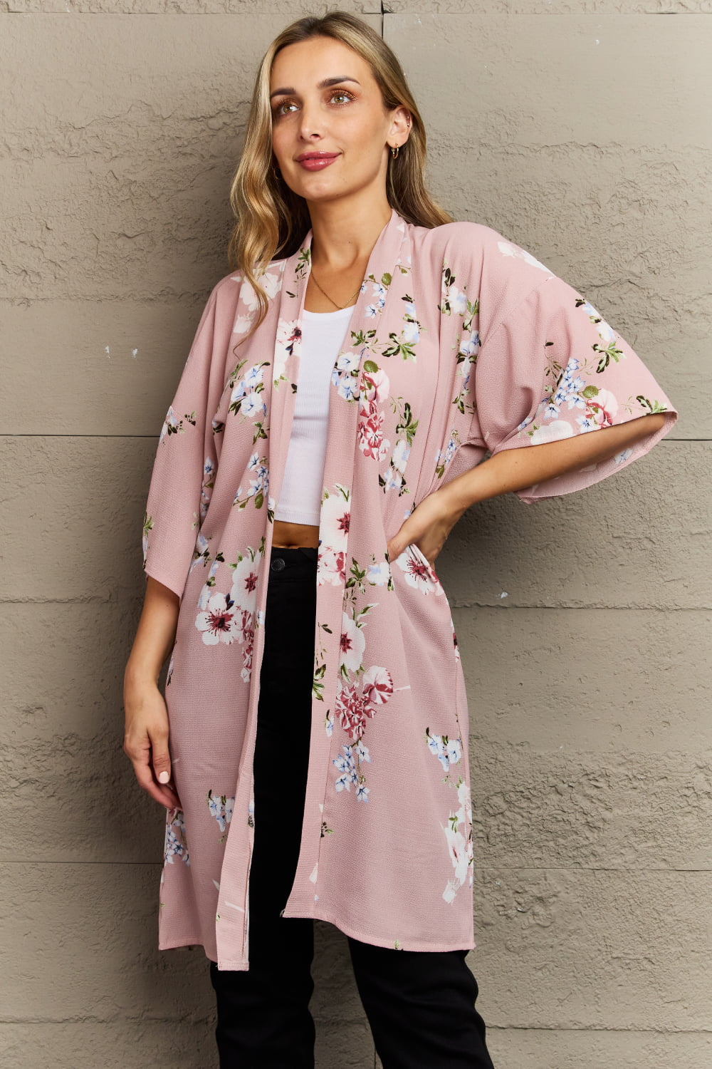 Justin Taylor Aurora Rose Floral Kimono - AnnRose Boutique