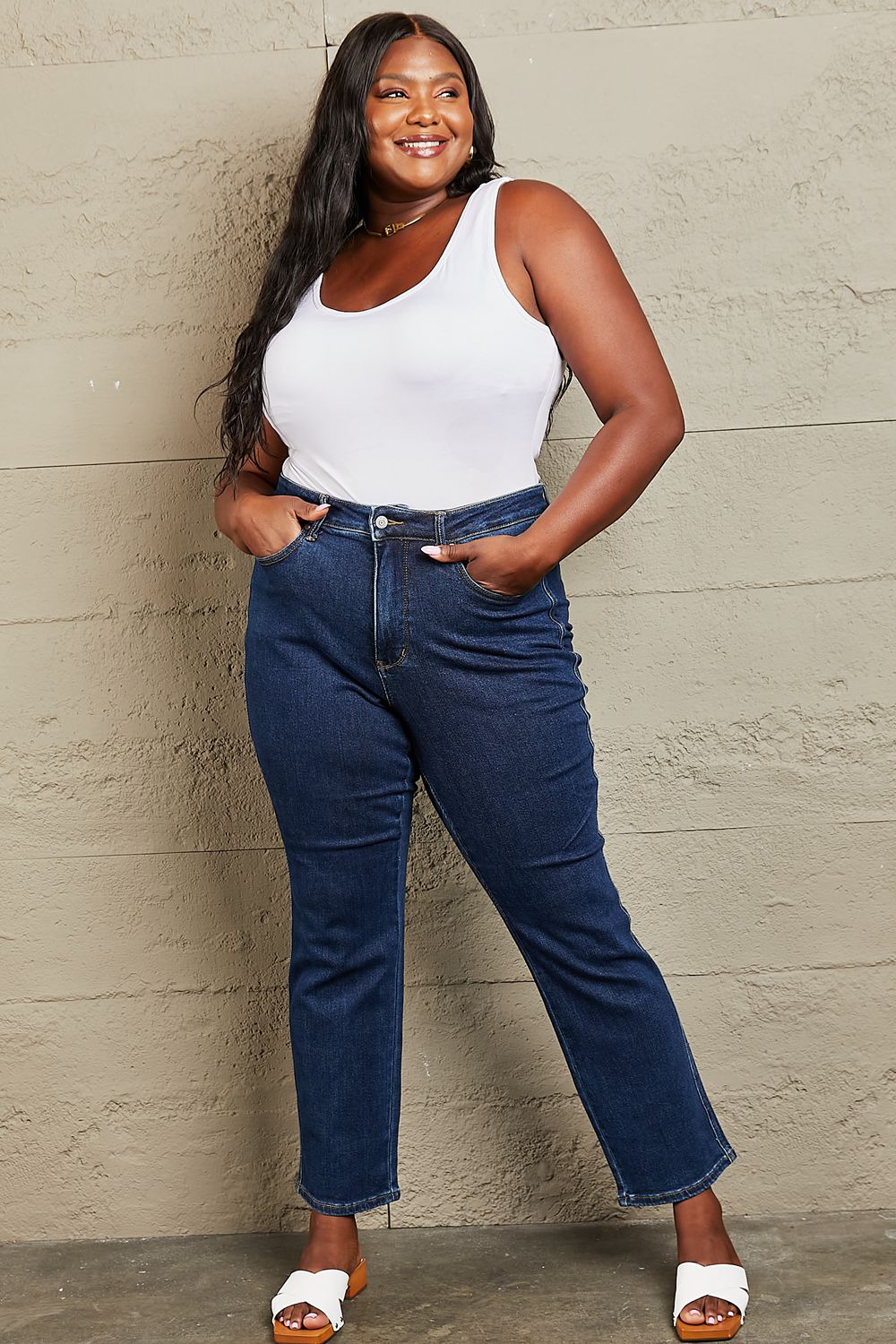 Judy Blue Tummy Control High Waisted Straight Jeans - AnnRose Boutique