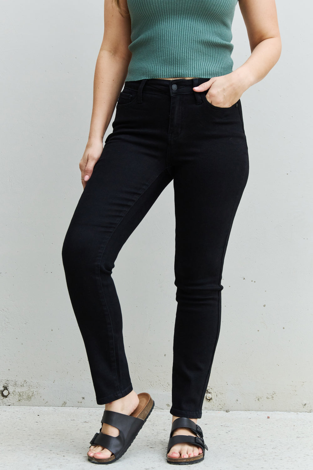 Judy Blue Mid Rise Slim Fit Jeans - AnnRose Boutique