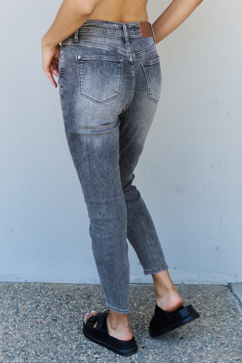 Judy Blue High Waisted Stone Wash Slim Fit Jeans - AnnRose Boutique