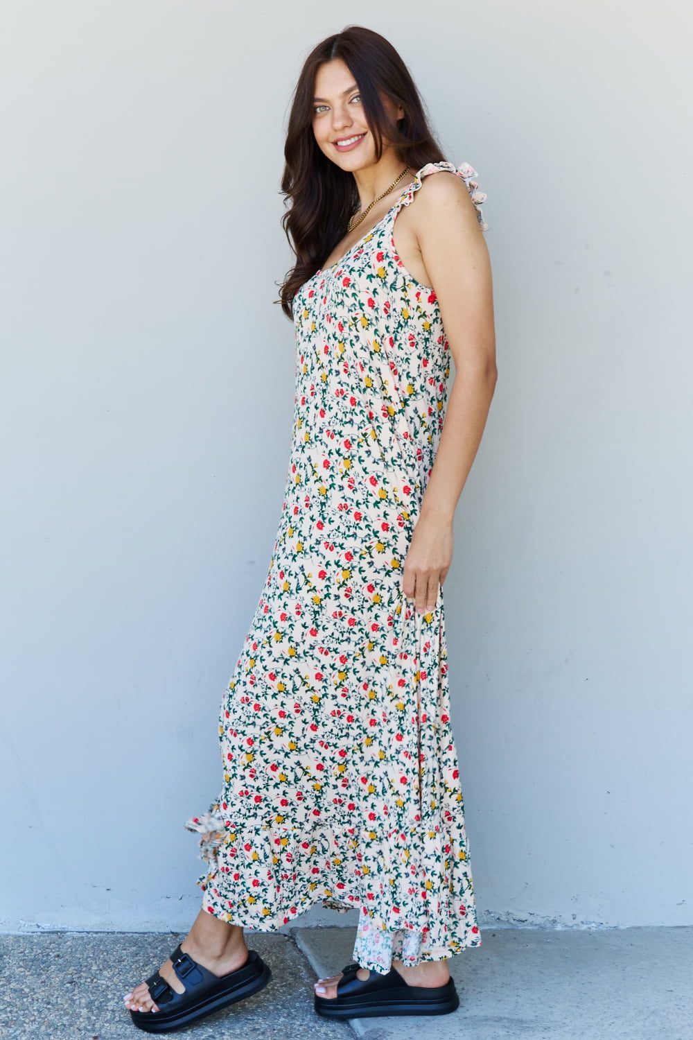 Ruffle Floral Maxi Dress - AnnRose Boutique