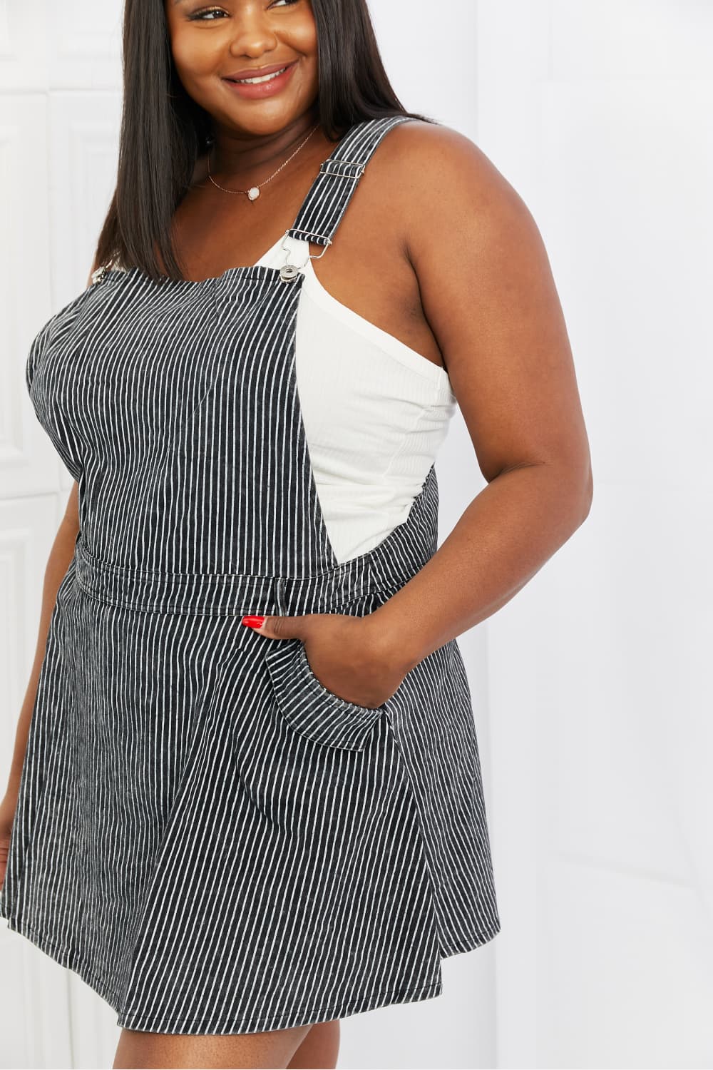 Overall Dress in Black - AnnRose Boutique