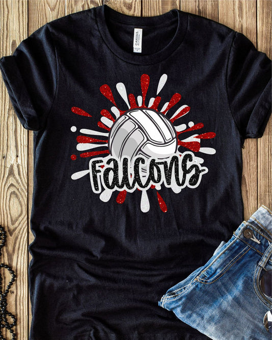 Falcons Volleyball Splatter - AnnRose Boutique