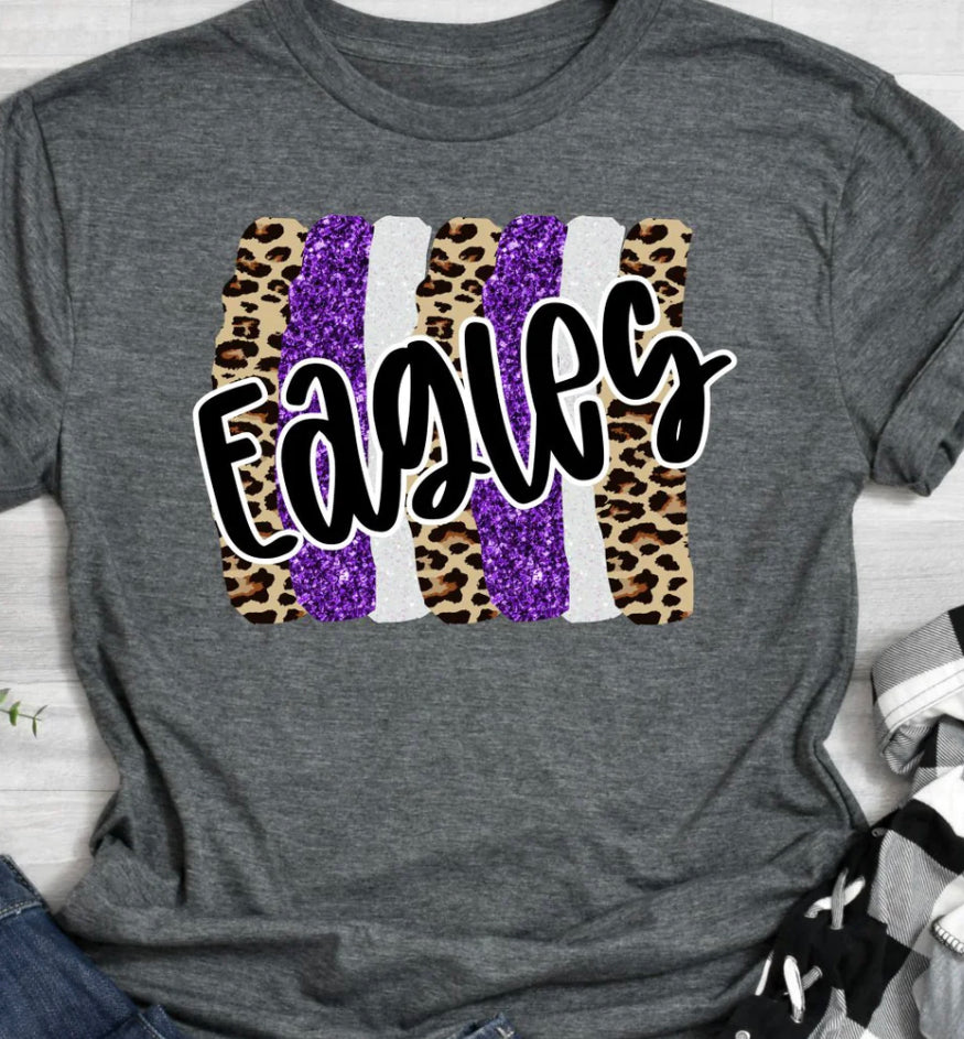 Eagles purple white leopard - AnnRose Boutique